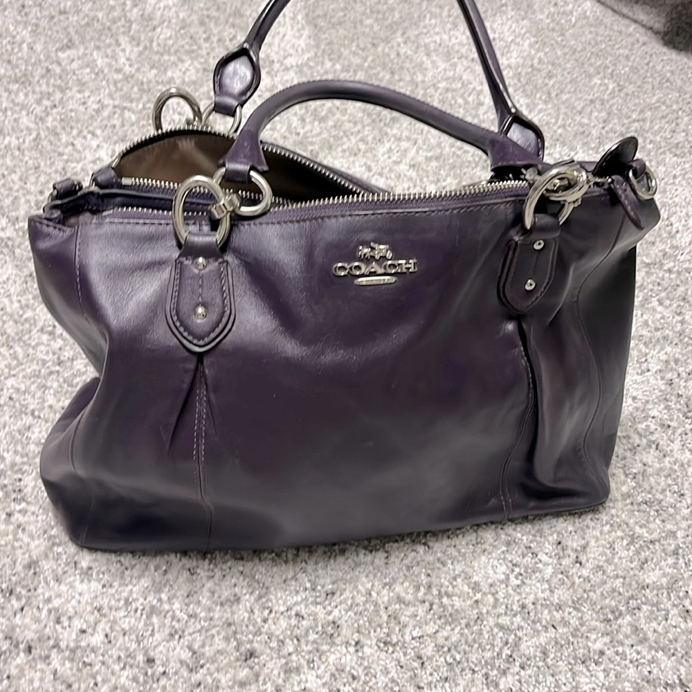 Coach leather purse purple